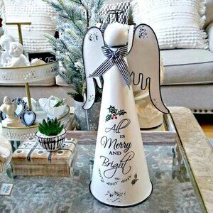 NEW! DISTRESSED Rustic METAL 18" TALL ANGEL Tree TOPPER DECOR